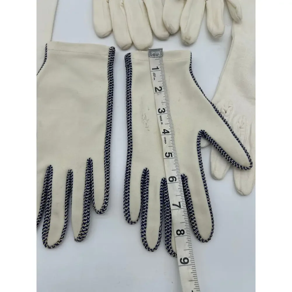 Vintage Cream White Gloves Lot of 4 Pairs Retro Costume Formal As Is